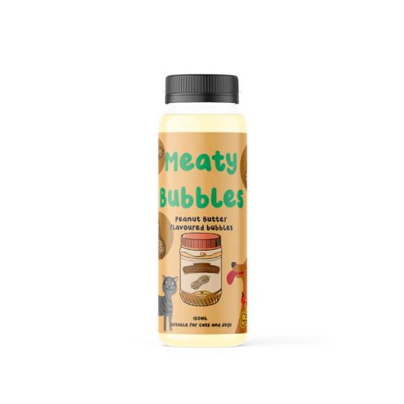 Meaty Bubbles - Peanut Butter Flavour Playtime Toy for Dogs & Cats (150ml)