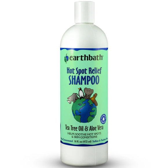 Earthbath Hot Spot Relief (Tea Tree Oil & Aloe Vera) Shampoo for Dogs & Cats (2 sizes)