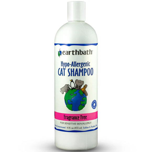Earthbath Hypo-Allergenic Fragrance Free Shampoo for Cats (16oz)