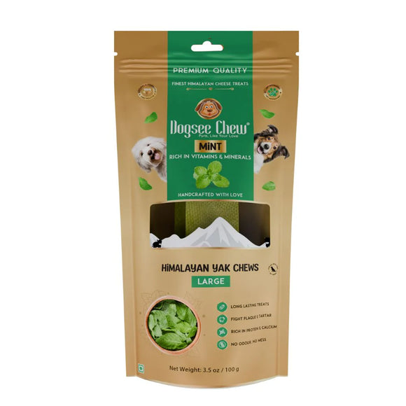 Dogsee Dog Cheese Treats Mint Large Bars (100g)