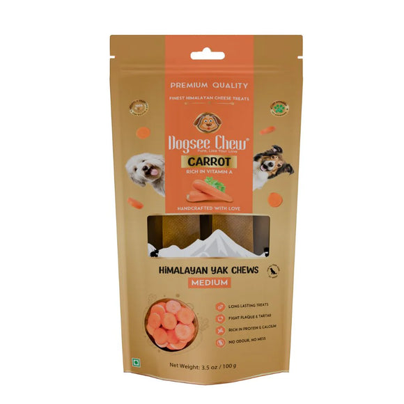 Dogsee Dog Cheese Treats Carrot Medium Bars (100g)