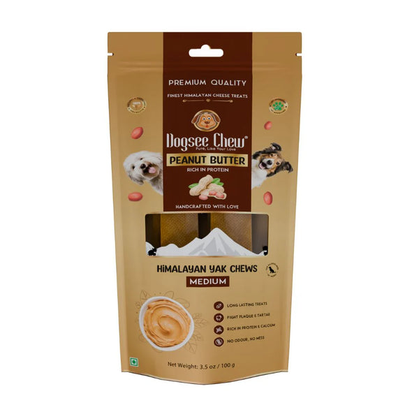Dogsee Dog Cheese Treats Peanut Butter Medium Bars (100g)
