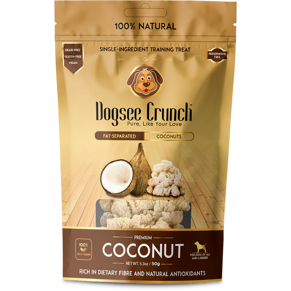 Dogsee Dog Crunch Single-Ingredient Training Treat Fat-Separated Coconuts (50g)