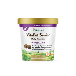 NaturVet VitaPet Senior Plus Glucosamine Soft Chews (60ct/6.3oz/180g)