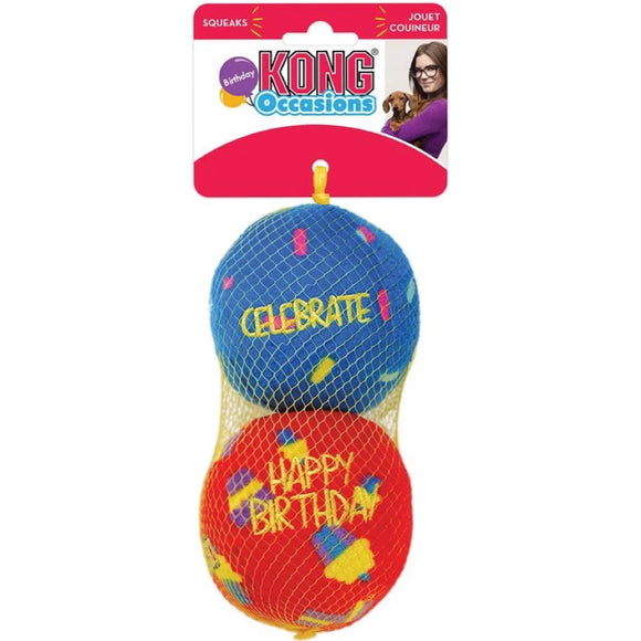 KONG Occasions Birthday Balls Dog Toy 2pc (3 sizes)