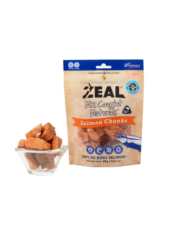Zeal NZ Caught Naturals Salmon Chunks Treats for Dogs & Cats (85g)