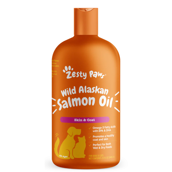 Zesty Paws Pure Wild Alaskan Salmon Oil for Cats and Dogs (3 sizes)