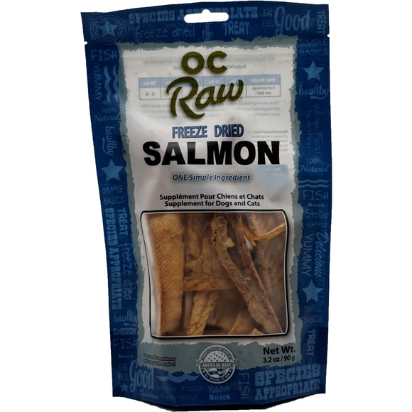 Oc Raw Freeze-Dried Salmon Treats for Dogs & Cats (3.2oz)