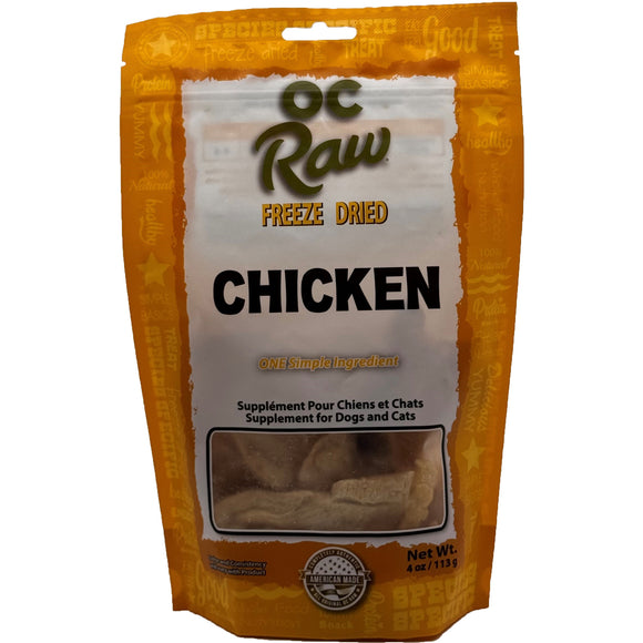 Oc Raw Freeze-Dried Chicken Treats for Dogs & Cats (4oz)
