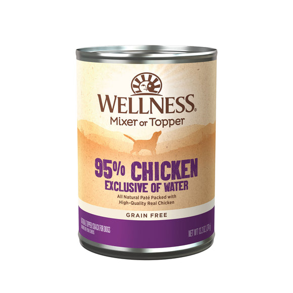 [WN-95Chicken] Wellness Grain Free Ninety-Five Percent Chicken Mixer or Topper Canned Food for Dogs (13.2oz)