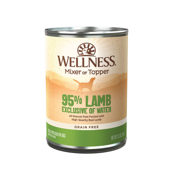 Wellness Grain Free Ninety-Five Percent Lamb Mixer or Topper Canned Food for Dogs (13.2oz)