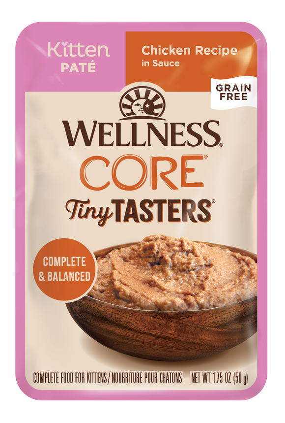 Wellness Core Grain Free Tiny Tasters Smooth Pate Kitten Chicken for Cats (1.75oz)