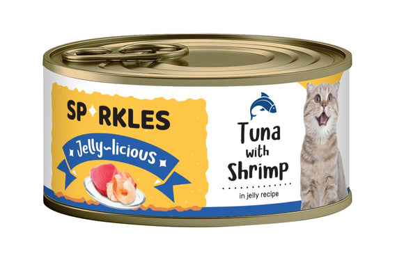 [1ctn=24cans] Sparkles Jelly-licious Tuna With Shrimp Canned Cat Food (80g x 24)