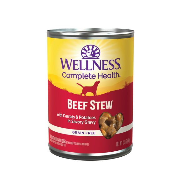 Wellness Grain Free Beef Stew with Carrots & Potatoes in Savory Gravy Canned Food for Dogs (12.5oz)