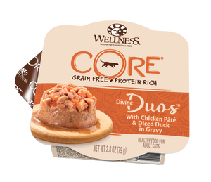 Wellness Core Signature Select Grain Free Divine Duos with Chicken Pate & Diced Duck in Gravy Wet Food for Cats (2.8oz)