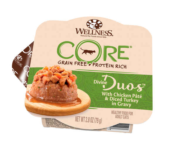 Wellness Core Signature Select Grain Free Divine Duos with Chicken & Turkey in Gravy Wet Food for Cats (2.8oz)