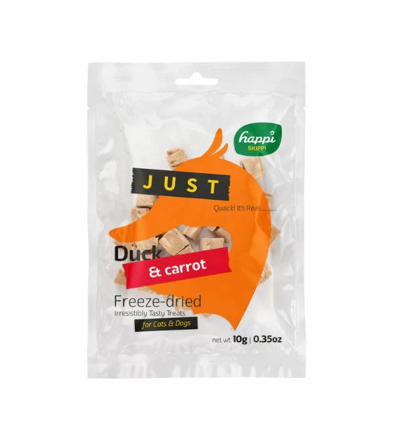 Happi Skippi JUST Freeze Dried Cat & Dog Treats (Duck & Carrot) 10g