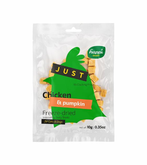 Happi Skippi JUST Freeze Dried Cat & Dog Treats (Chicken & Pumpkin) 10g