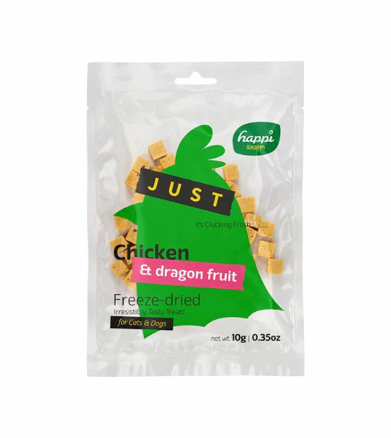 Happi Skippi JUST Freeze Dried Cat & Dog Treats (Chicken & Dragon Fruit) 10g