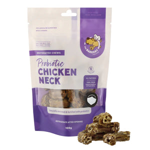The Barkery Dehydrated Probiotic Chicken Neck Treats for Dogs (2 sizes)