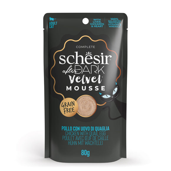 Schesir After Dark Velvet Mousse Wet Food for Cats - Chicken with Quail Egg (80g)