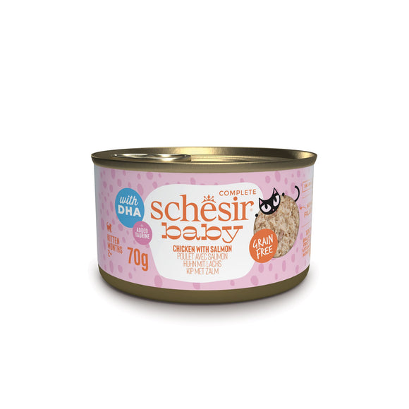 Schesir Baby Wholefood Wet Food for Cats - Chicken with Salmon (70g)