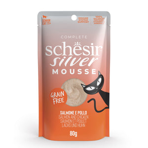 Schesir Silver Velvet Mousse Wet Food for Cats - Salmon and Chicken (80g)