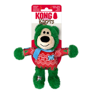 KONG Christmas Holiday Wild Knots Bear (Green) 2 sizes