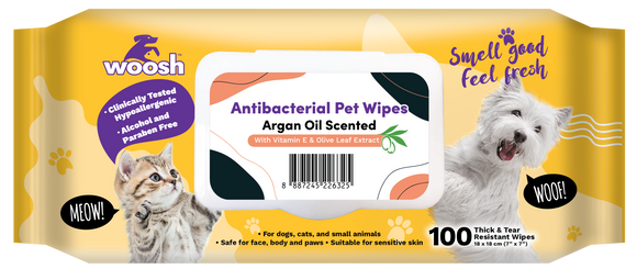 Woosh Antibacterial Pet Wipes (Argan Oil Scent) 100pcs/pack