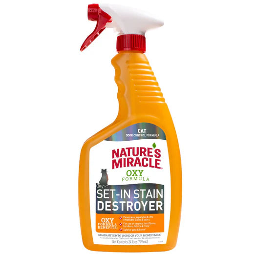 Nature's Miracle Set-In Stain Destroyer Oxy Formula Spray For Cats (24oz)