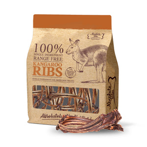 Absolute Bites Air Dried Roo Treats (Roo Ribs) for Dogs (250g)