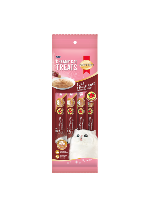 Smartheart Creamy Cat Treat (Cranberry - Tuna & Scallop) 15g x 4