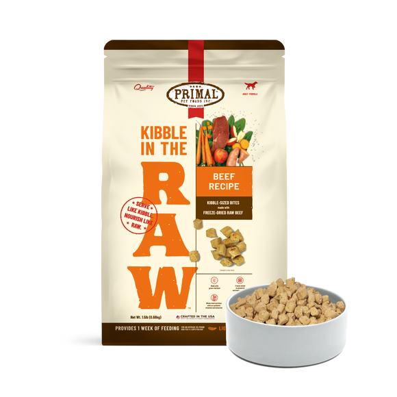 Primal Freeze Dried Kibble In The Raw Food For Dogs - Beef (1.5 lb)