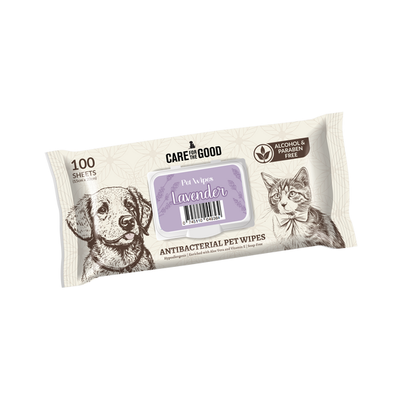 [Bundle of 3] Care For The Good Antibacterial Pet Wipes - Lavender, 100 pcs