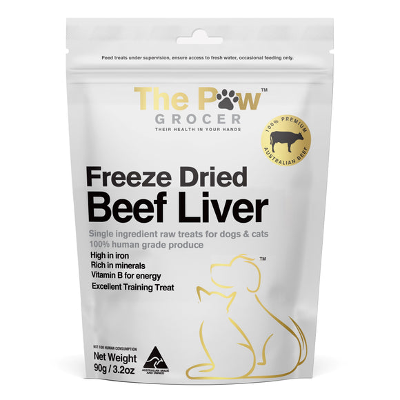 The Paw Grocer - Freeze Dried Beef Liver Cat & Dog Treats [Wt : 90g]