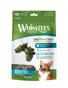 Whimzees Value Bag Alligator Dental Treats for Dogs (Small/24pcs)