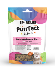 Sparkles Purrfectlicious Crunchy & Creamy Bites Cat Treats - Tuna flavor (50g)