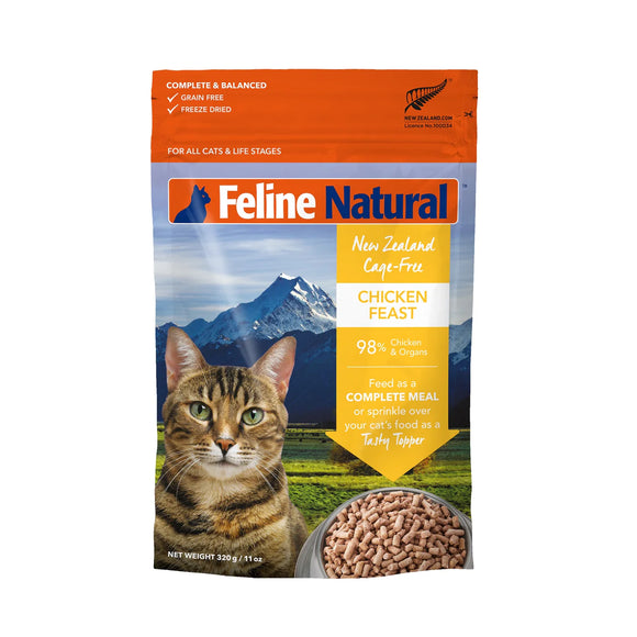 Feline Natural Freeze-Dried Chicken Feast Food for Cats (2 sizes)