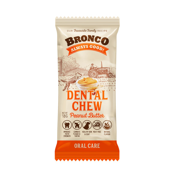 Bronco Dental Chew Peanut Butter for Dogs (18g)