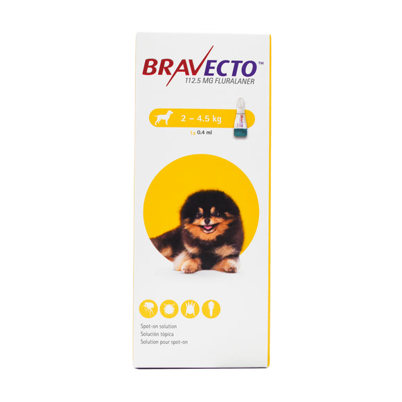 Bravecto Spot On Very Small Size Dog (112.5mg) 2kg to 4.5kg
