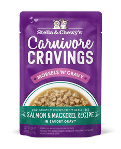 Stella & Chewy’s Carnivore Cravings Morsels 'N' Gravy Salmon & Mackerel Pouch for Cats (2.8oz)