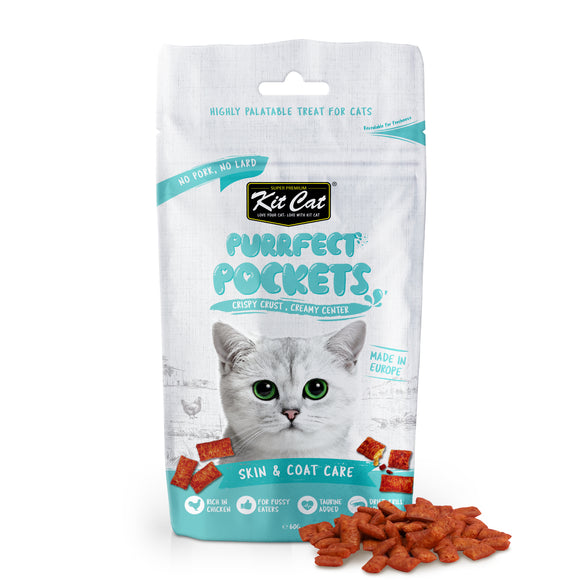 Kit Cat Purrfect Pockets Cat Treat - Skin & Coat Care (60g)