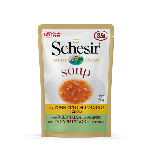 Schesir Pouches in Soup (Wild Tuna & Pumpkin) for Cats (85g)