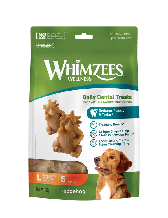 Whimzees Value Bag Hedgehog Dental Treats for Dogs (Large/6pcs)