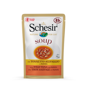Schesir Pouches in Soup (Wild Tuna & Papaya) for Cats (85g)