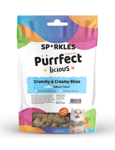 Sparkles Purrfectlicious Crunchy & Creamy Bites Cat Treats - Salmon flavor (50g)
