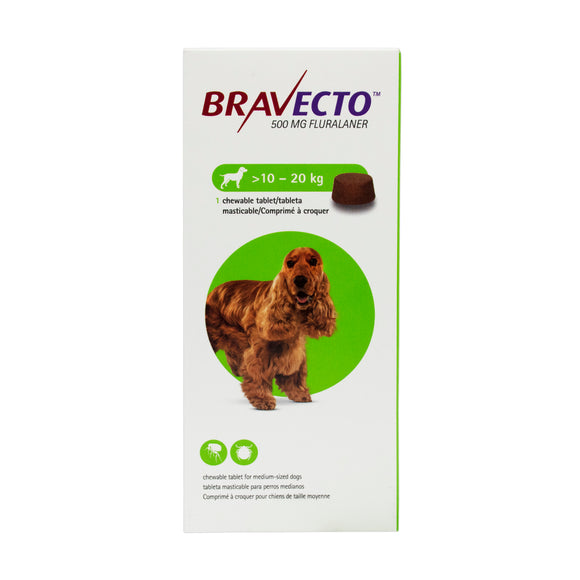 Bravecto Tablet On Medium Dog (500mg) 10kg to 20kg