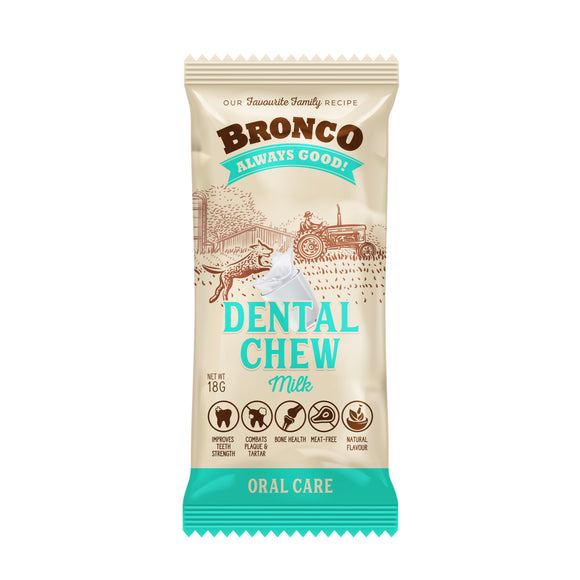 Bronco Dental Chew Milk for Dogs (18g)