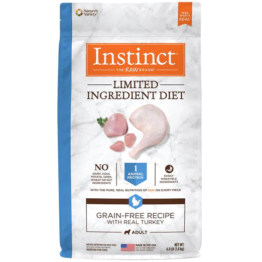[Expiry 10/23] Instinct Limited Ingredient Diet Real Turkey Grain-Free Dry Dog Food (4lb)
