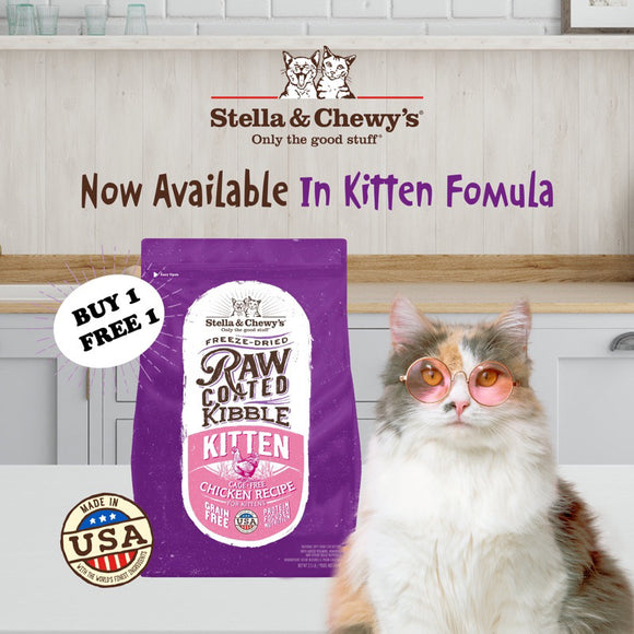 [Expiry 10/23] [Buy1Free1] Stella & Chewy’s Raw Coated Kitten Cage-free Chicken Recipe (5lb)